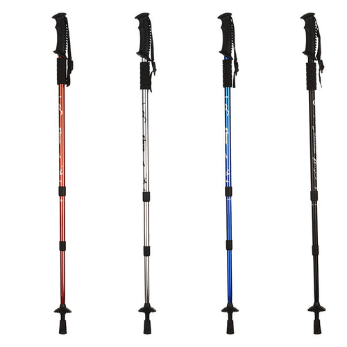 Aluminum trekking poles in 4 colours – black, silver, blue, red