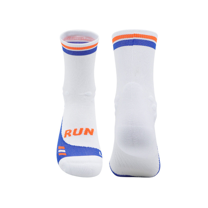 Marathon running socks - white/pink colourway