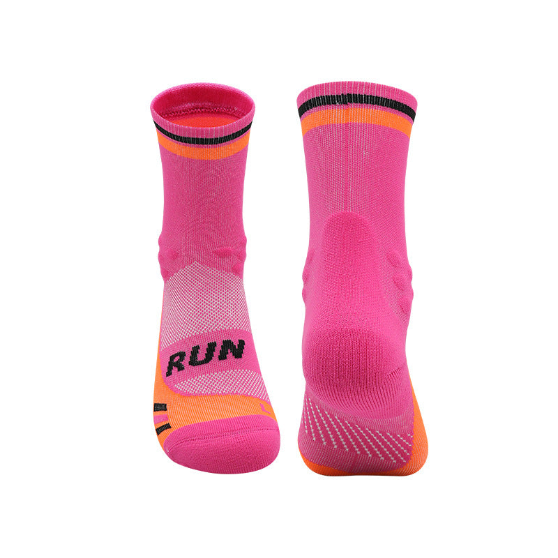 Marathon running socks - black/green colourway