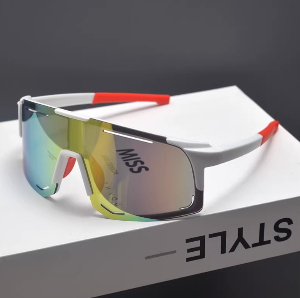 Windproof Sports Sunglasses with Colorful Lens
