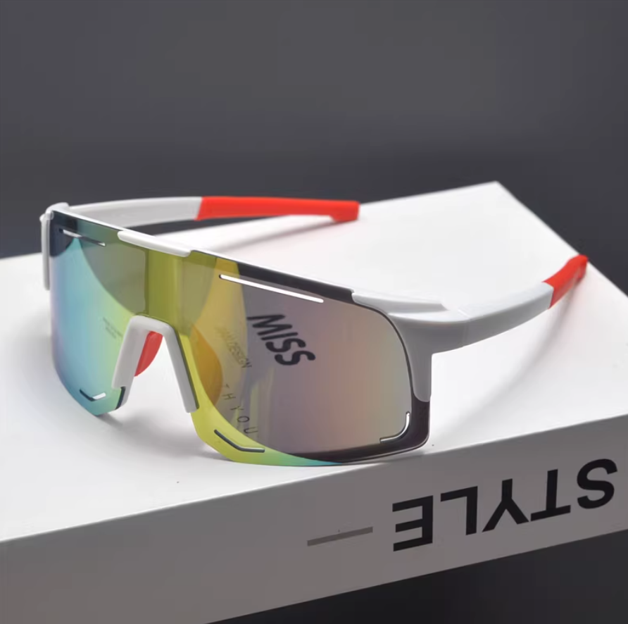 Windproof Sports Sunglasses with Colorful Lens
